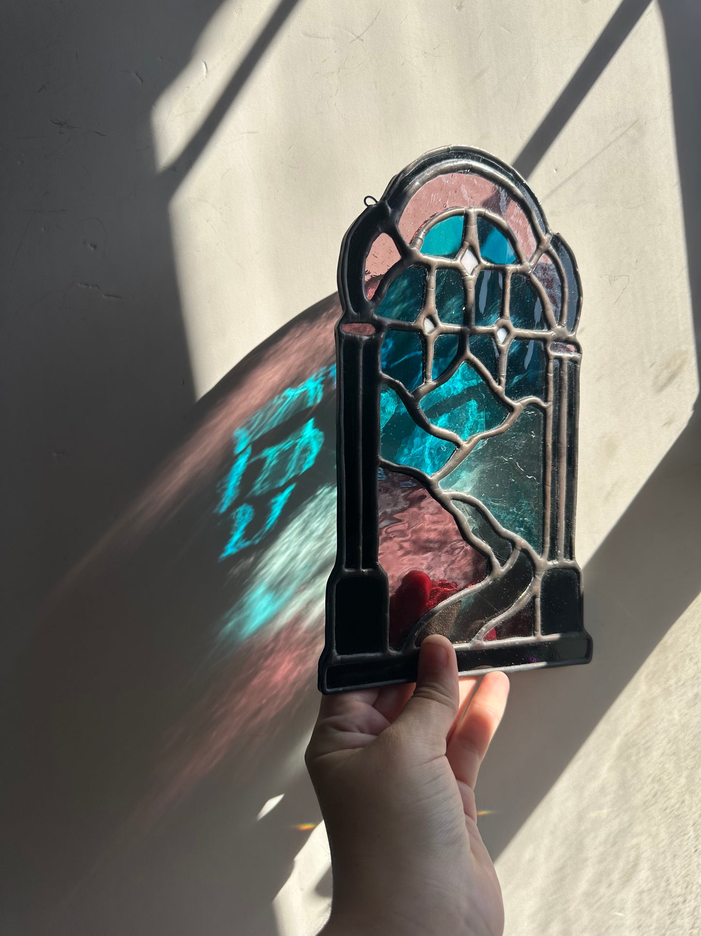 Mountains and Stars Stained Glass Panel