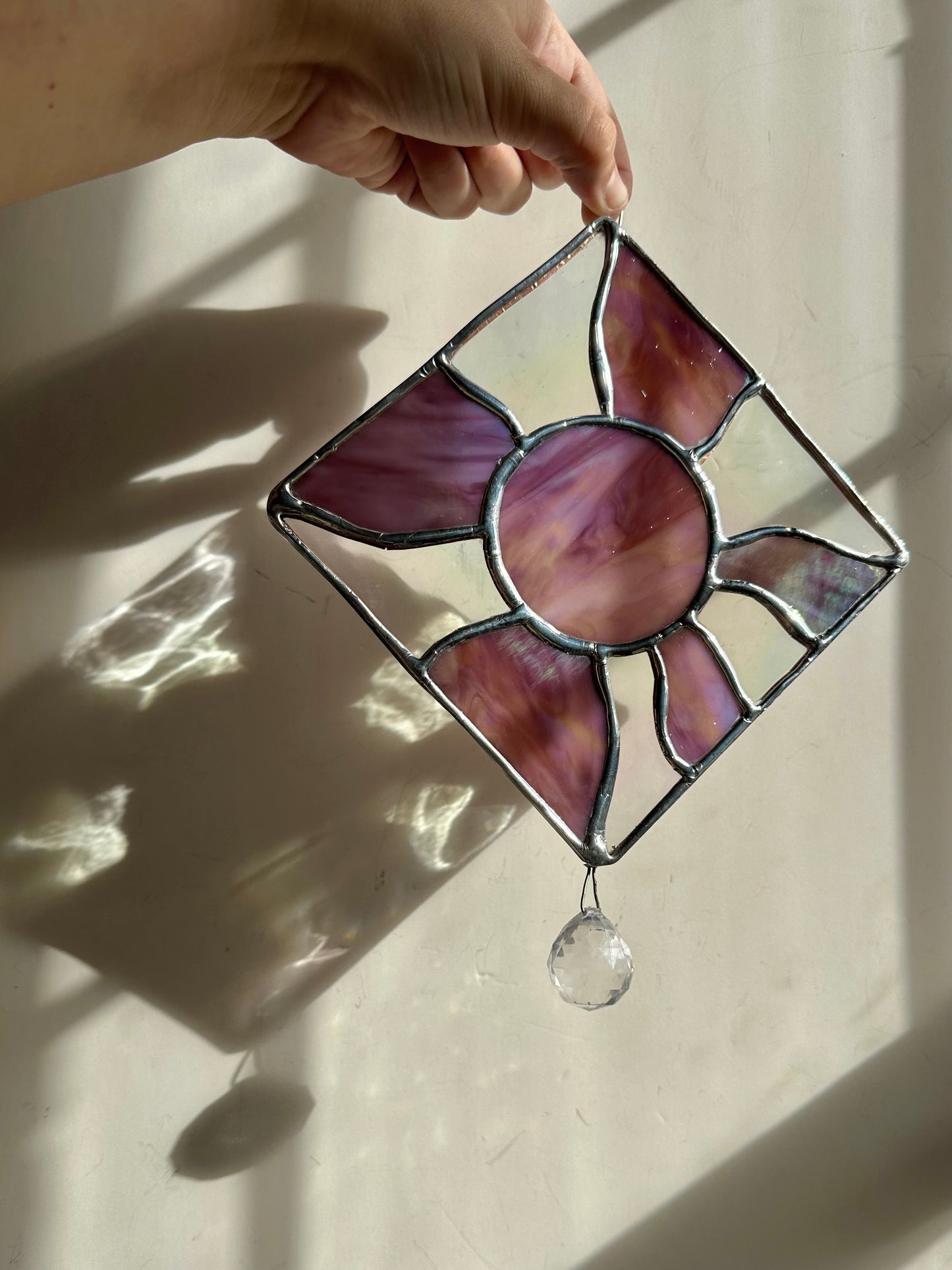 Iridescent purple groovy sun