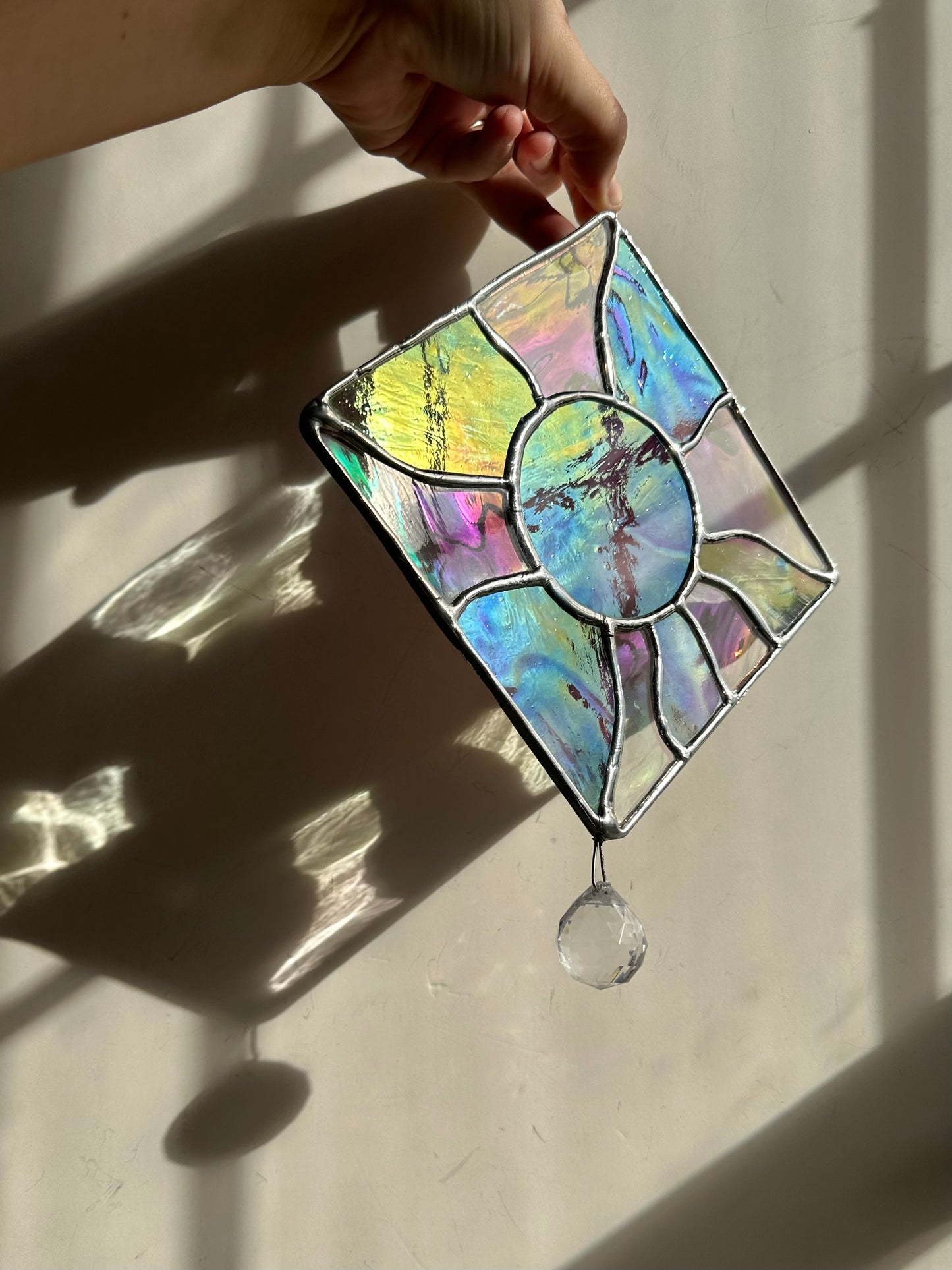 Iridescent purple groovy sun