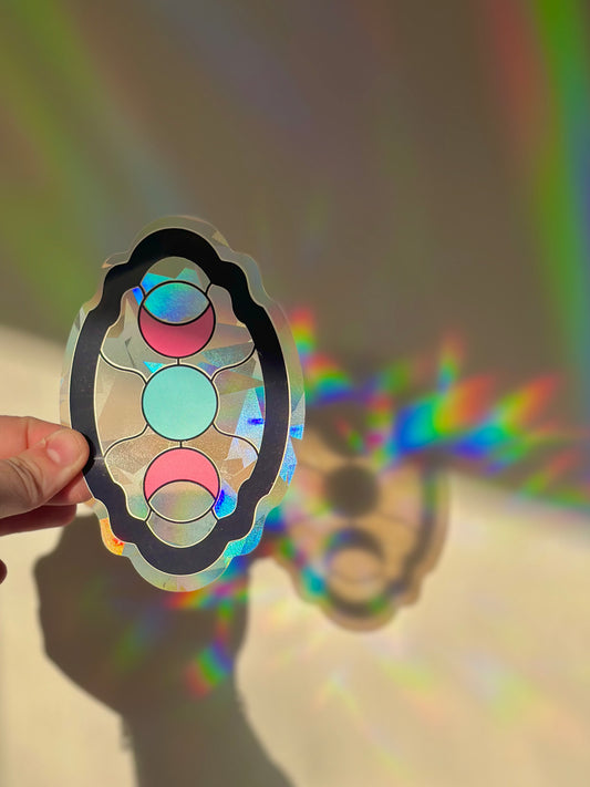 Celestial Moon Rainbow Cling