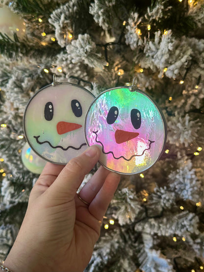 Stained Glass Snowman Bauble - Preorder