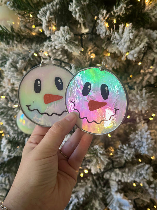 Stained Glass Snowman Bauble - Preorder