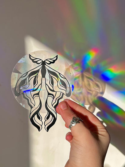 Moth & Moon Rainbow Cling