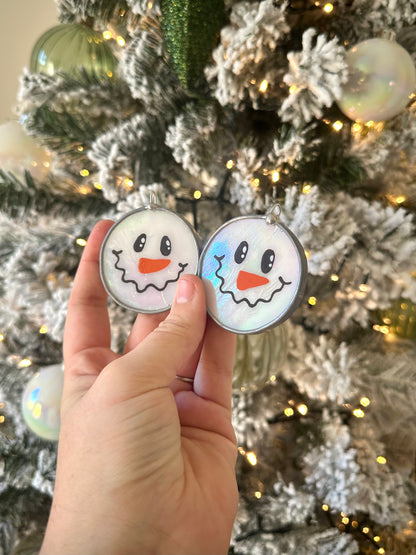 Mini Stained Glass Snowman Bauble - Preorder