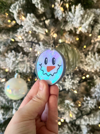 Mini Stained Glass Snowman Bauble - Preorder
