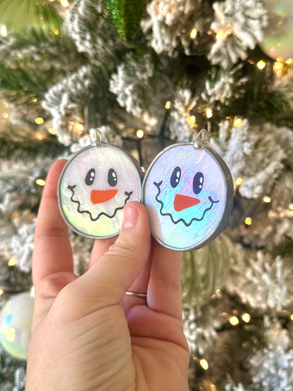 Mini Stained Glass Snowman Bauble - Preorder