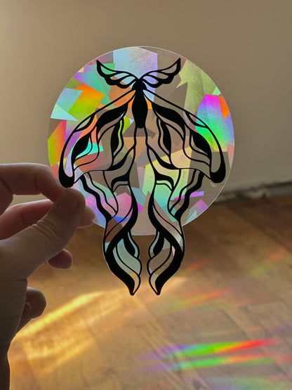 Moth & Moon Rainbow Cling