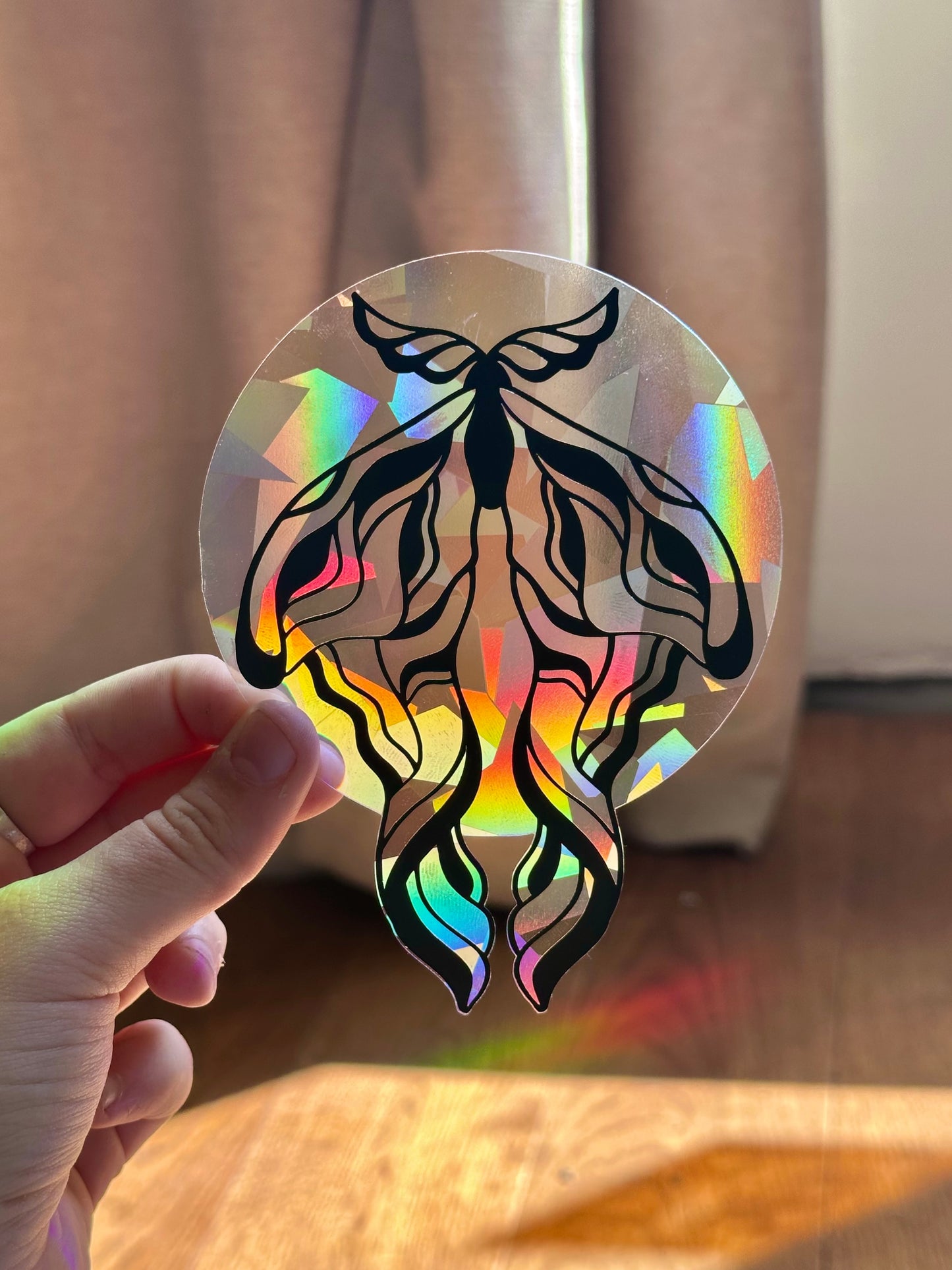 Moth & Moon Rainbow Cling
