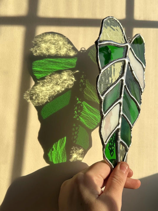 Stained Glass Leaf Suncatcher